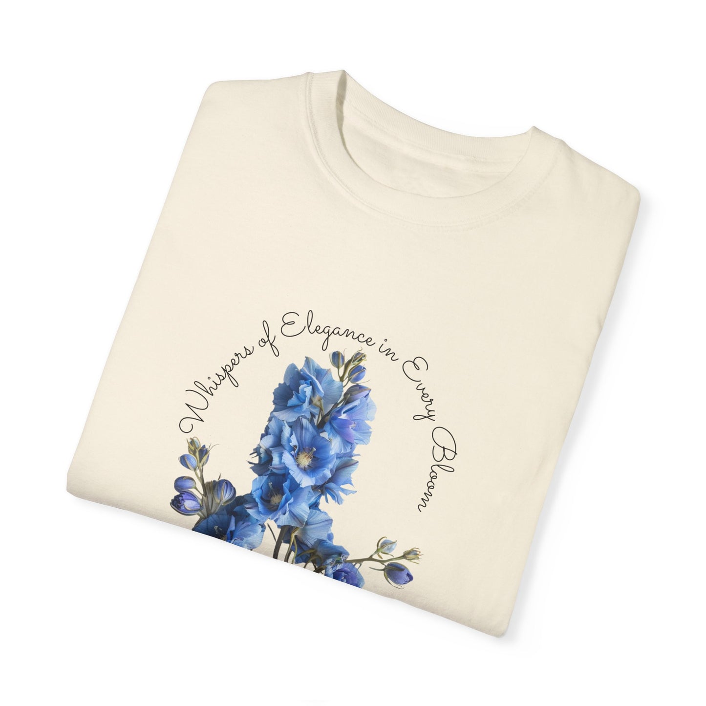 Happy Birthday, July, Delphinium - Unisex Garment-Dyed T-shirt - 10414