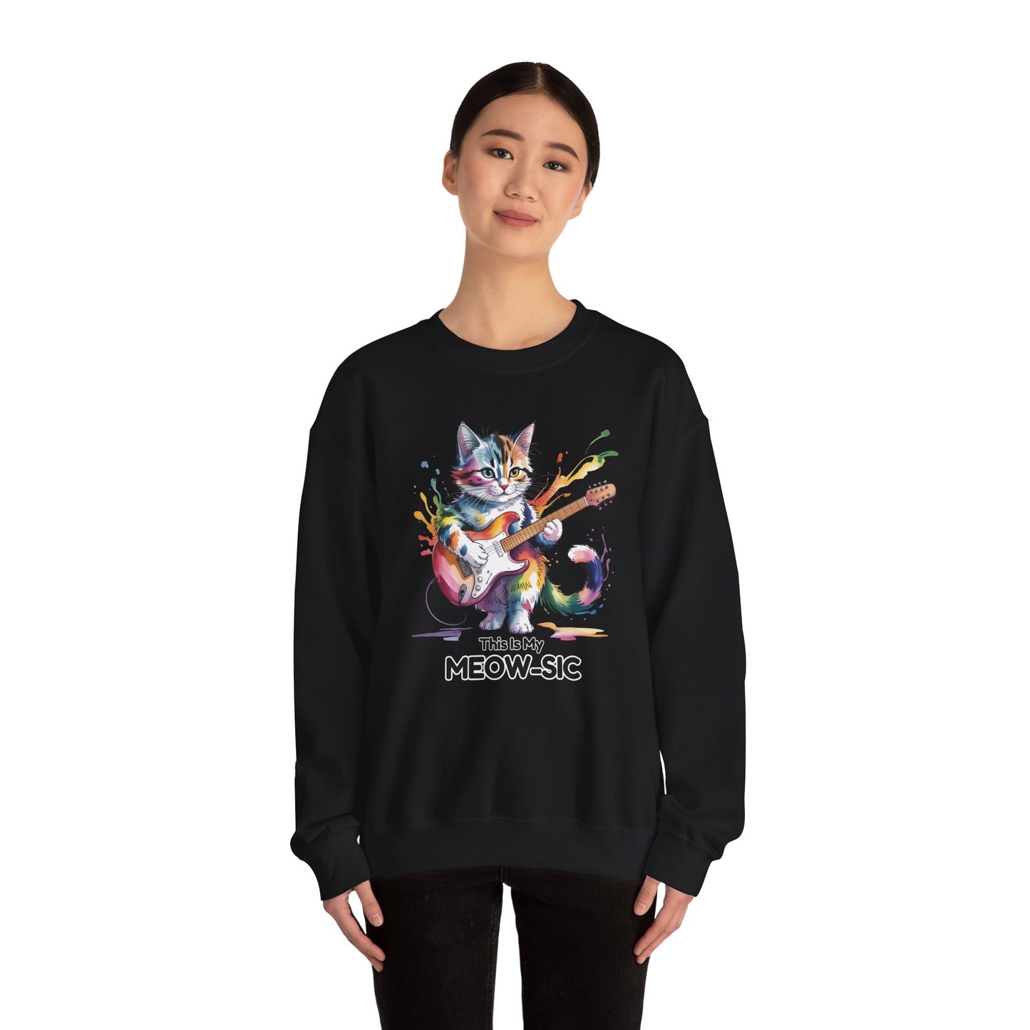 This Is My Meow-sic Cat Sweatshirt – Funny Music Lover Gift for Cat Lovers - 14810