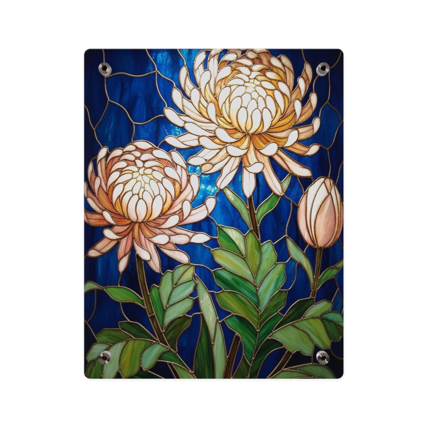 Chrysanthemum Acrylic Wall Art Panel — Floral Botanical Home Décor - 14609