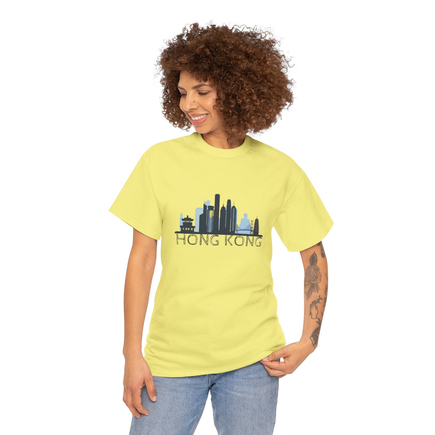 Hong Kong Unisex Heavy Cotton Tee | Casual Travel Shirt - 12042