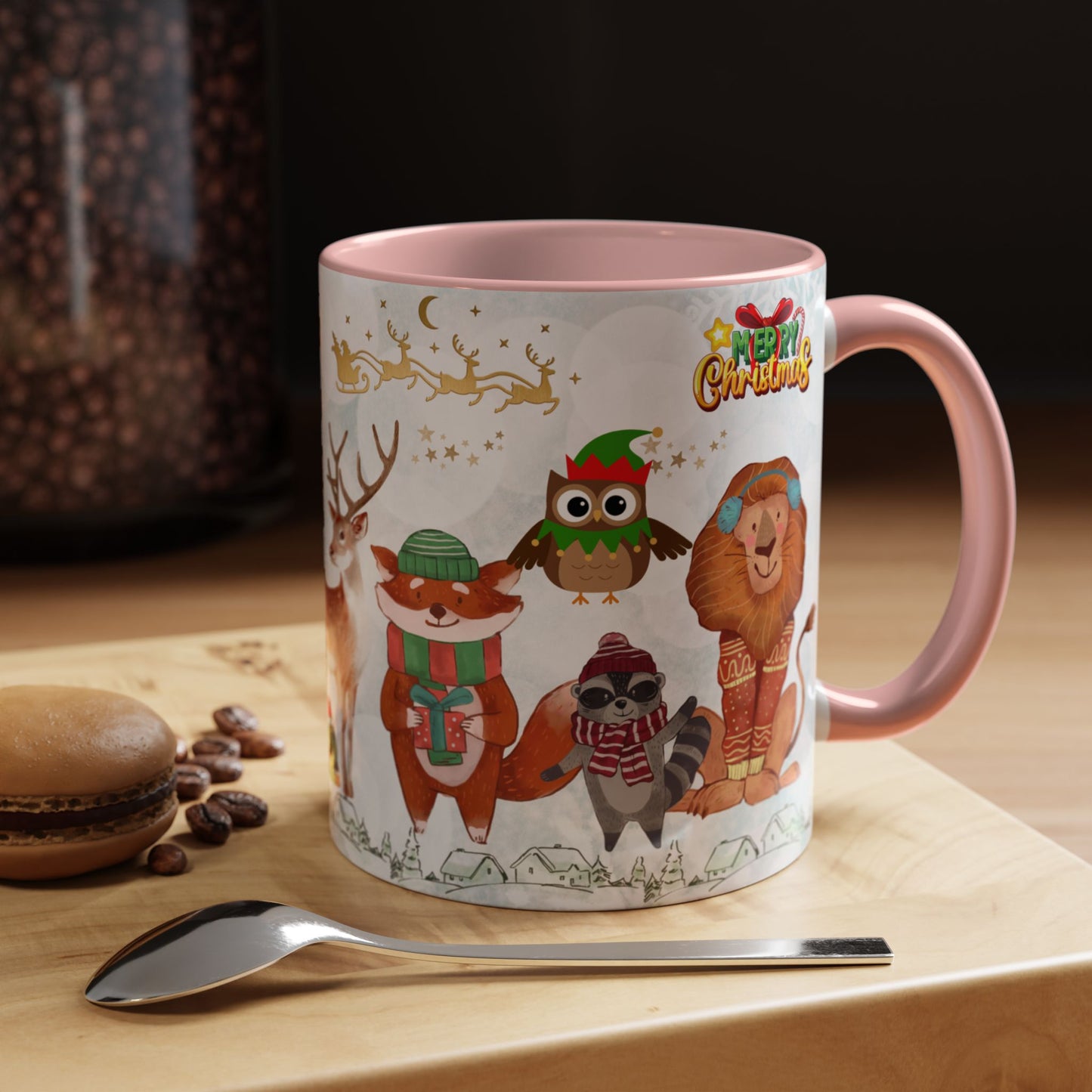 Merry Christmas, Animals - Accent Coffee Mug (11, 15oz)