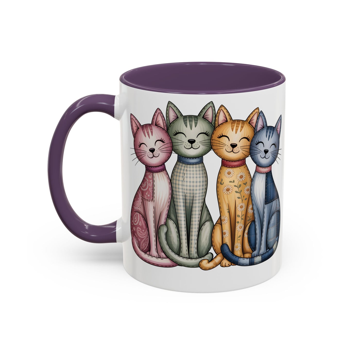 Happy Cats Illustration Mug – Colorful Cat Art Coffee Cup (11oz / 15oz) - 14769