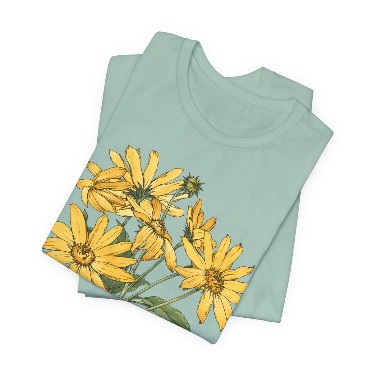 Yellow Daisy Botanical T-Shirt, Vintage Floral Garden Tee - 14503