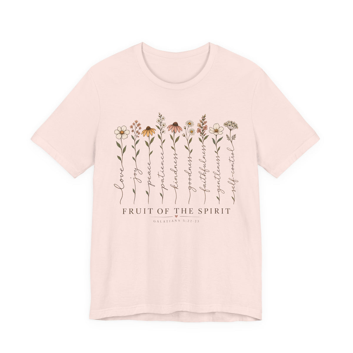 Fruit of the Spirit Floral T-Shirt,  Christian Faith Scripture Tee - 14984