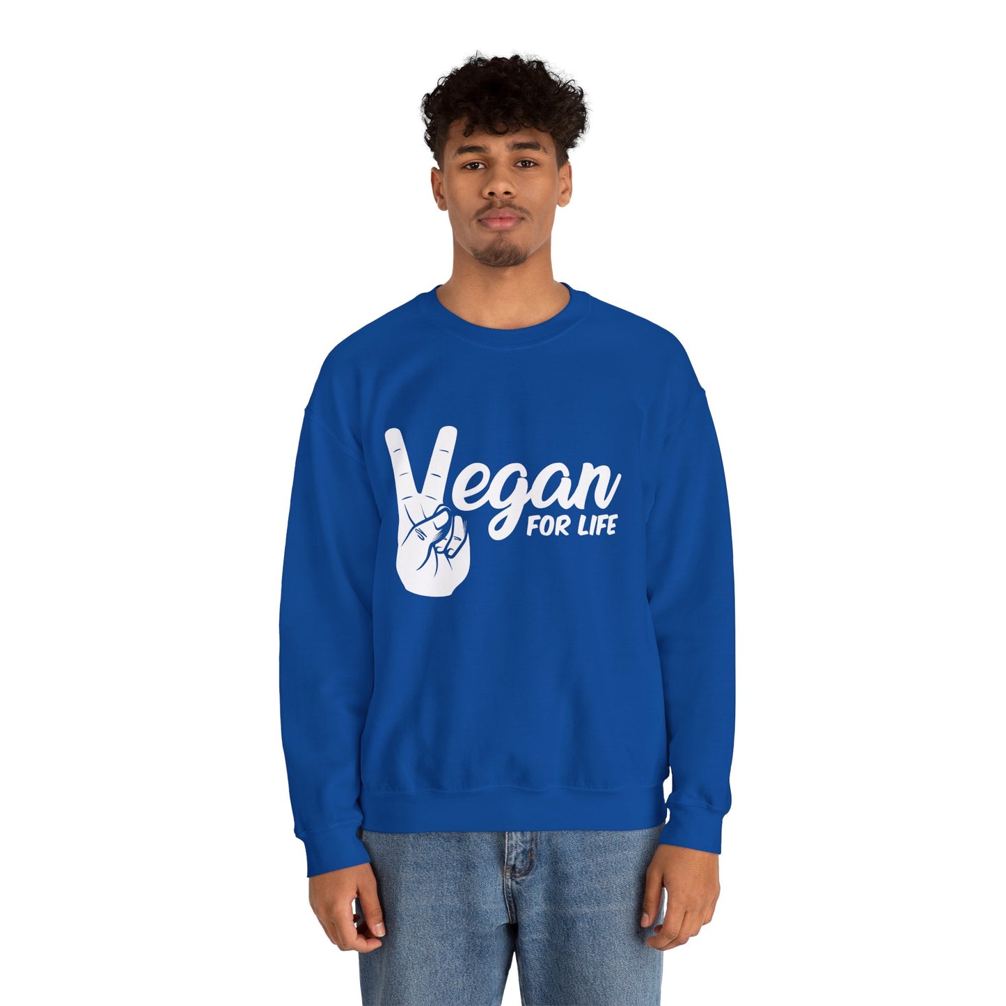 Vegan For Life - Unisex Heavy Blend™ Crewneck Sweatshirt