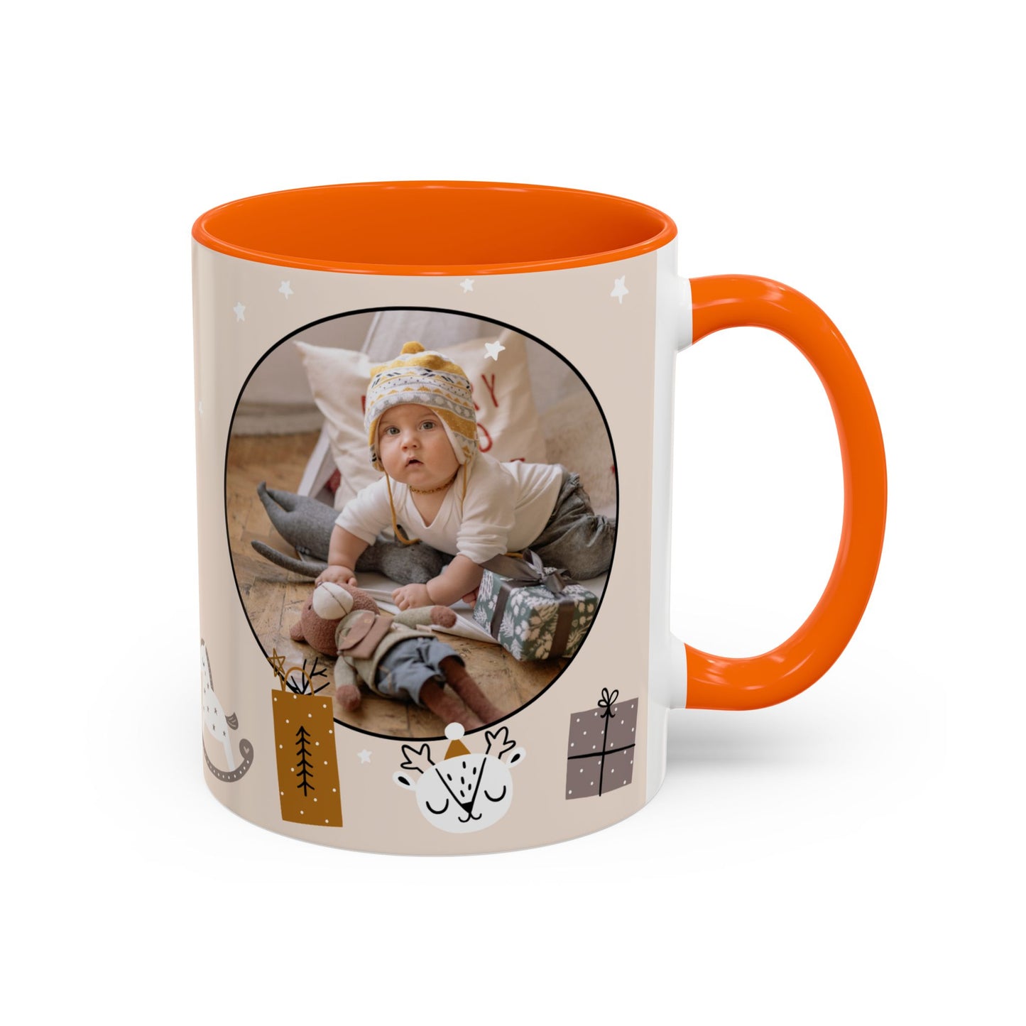 My First Christmas, Customizable - Accent Coffee Mug (11, 15oz) - 10860