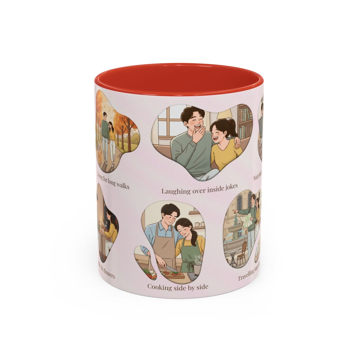 Our Favorite Things to Do Valentine’s Mug – Cozy Couples Illustrated Accent Coffee Mug - 14703