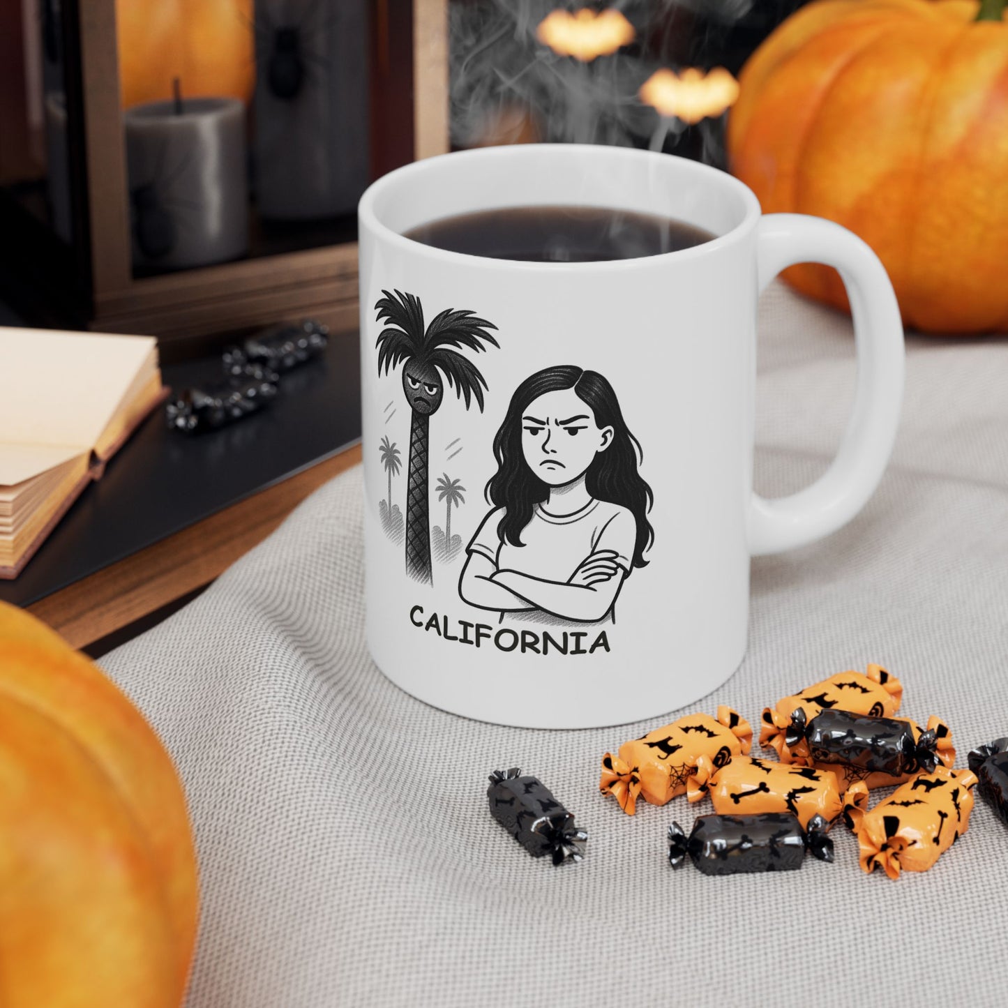 "In California, even the palm trees have attitude." Ceramic Mug - 12734