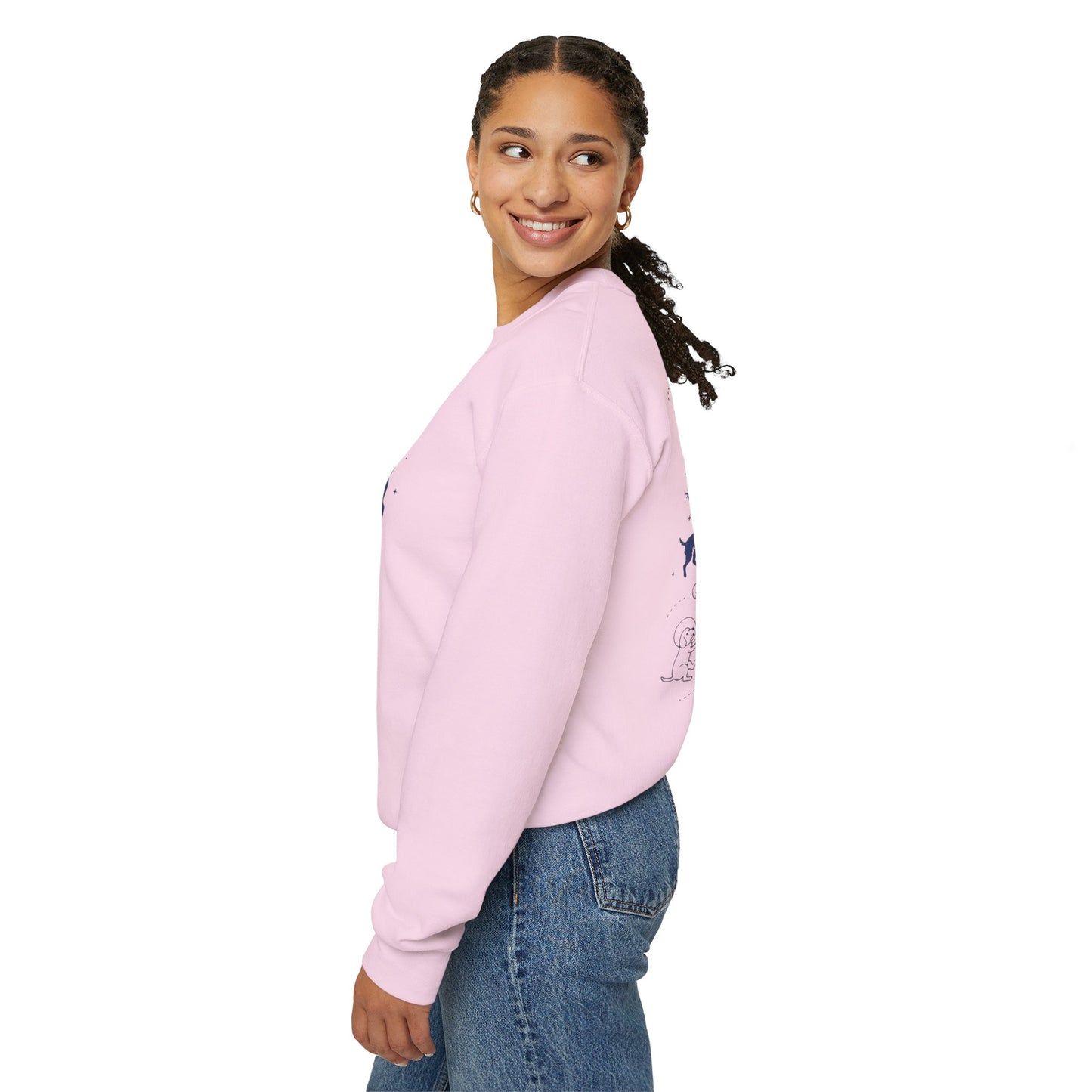 Dog in Space Crewneck Sweatshirt – Space Puppy Graphic Pullover - 14678