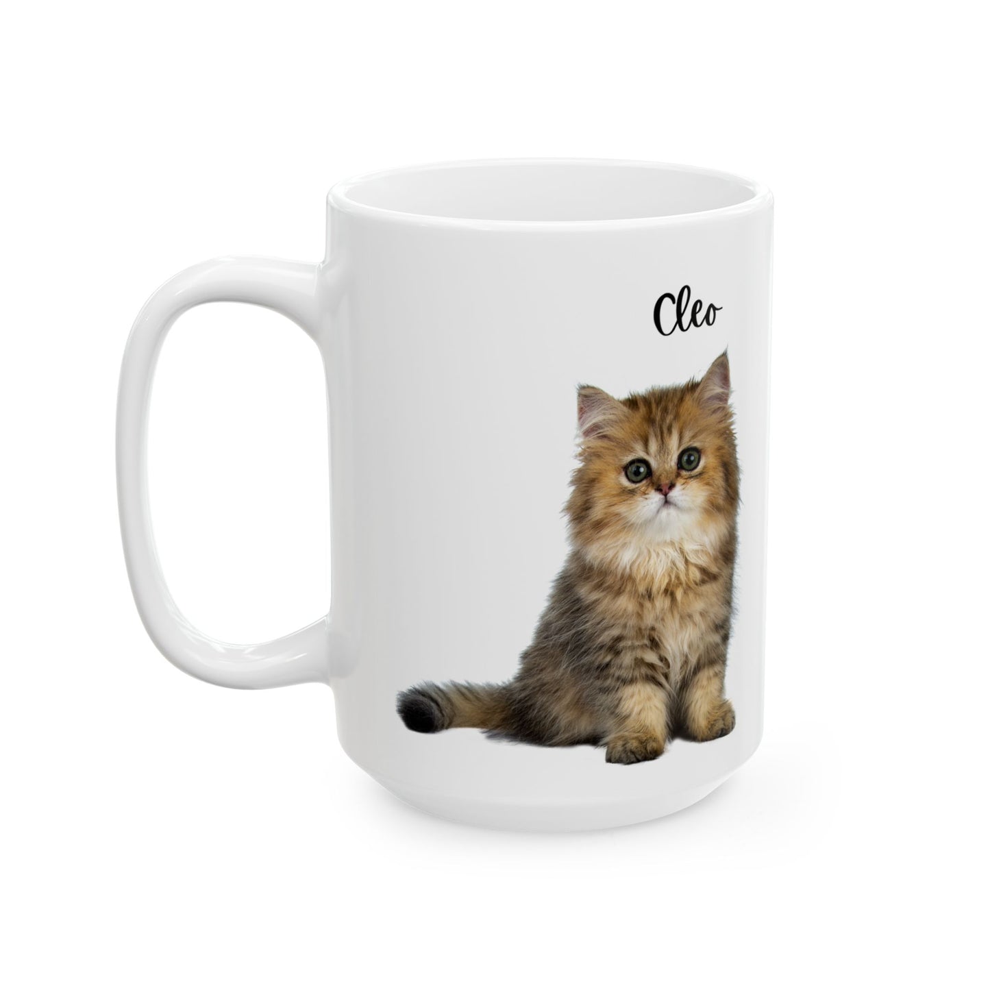 Cute Cat Ceramic Mug - Personalized Pet Lover Gift for Cat Owners, Coffee Cup, Cat Lover Mug, Customized Mug, Funny Animal Gift - 14202