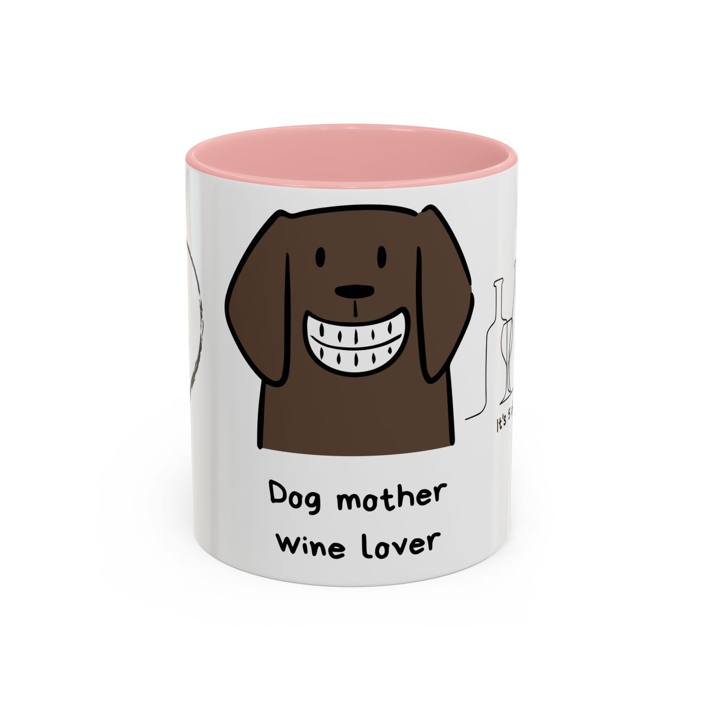 Dog Mother, Wine Lover - Accent Coffee Mug (11, 15oz) | 11 oz,11oz,15 oz,15oz,accent mug,Coffee Mugs,Halloween,Home & Living,Kitchen,Mugs,Spring Essentials,two tone,White base