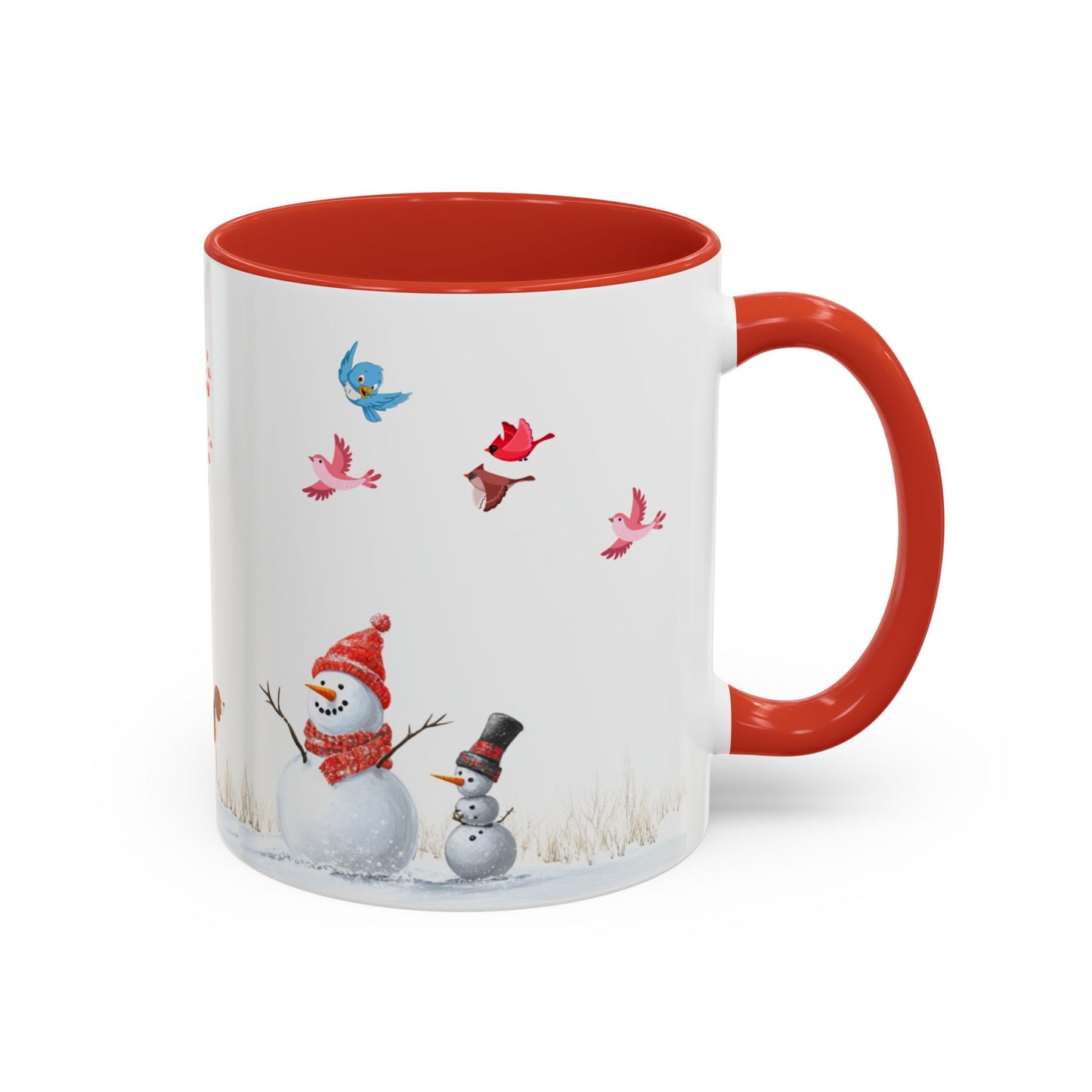 Winter Tree, Snowman & Puppy - Accent Coffee Mug (11, 15oz) - 10406