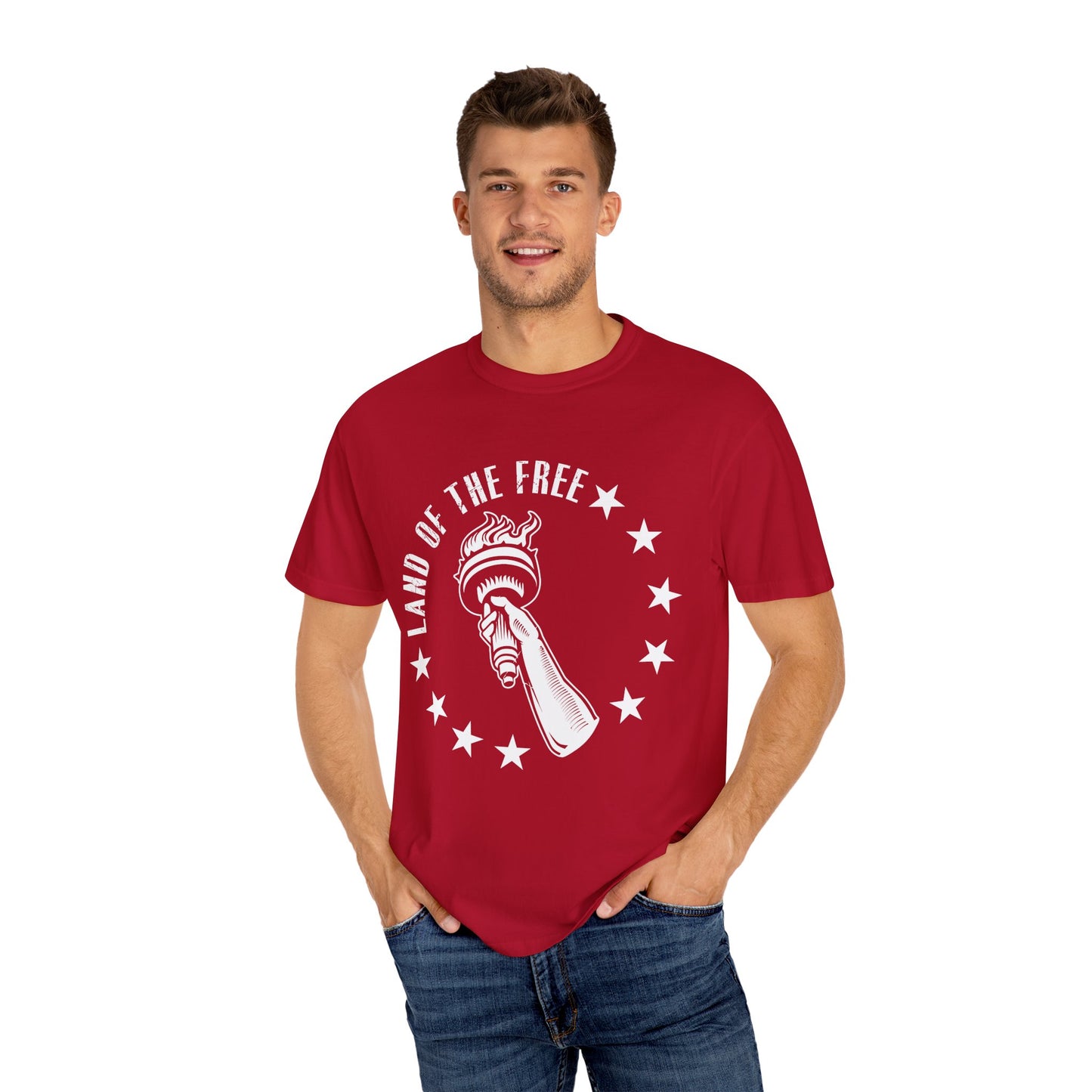 Land Of the Free Graphic T-Shirt, Casual Wear for Independence Day, Gift for Freedom Lovers, Unisex Tee for Everyday Style, Comfort and Style - 13640