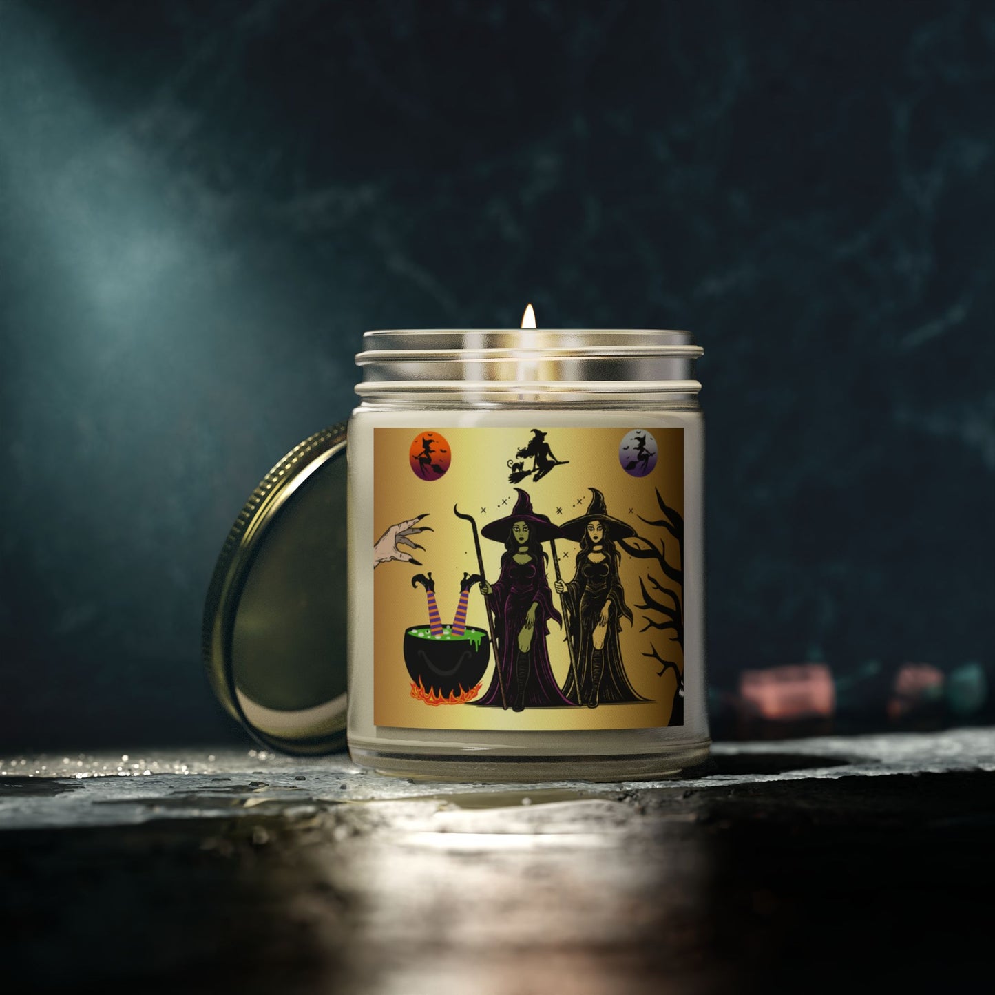 Halloween Witches - Scented Coconut Apricot Candles (4oz, 9oz) - 14097