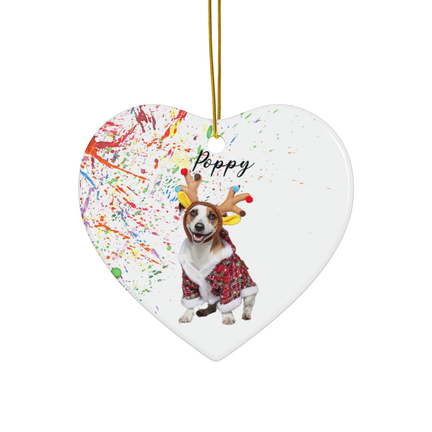 Christmas, Dogs & Cats, Customizable - Ceramic Ornament, 4 Shapes - 10039