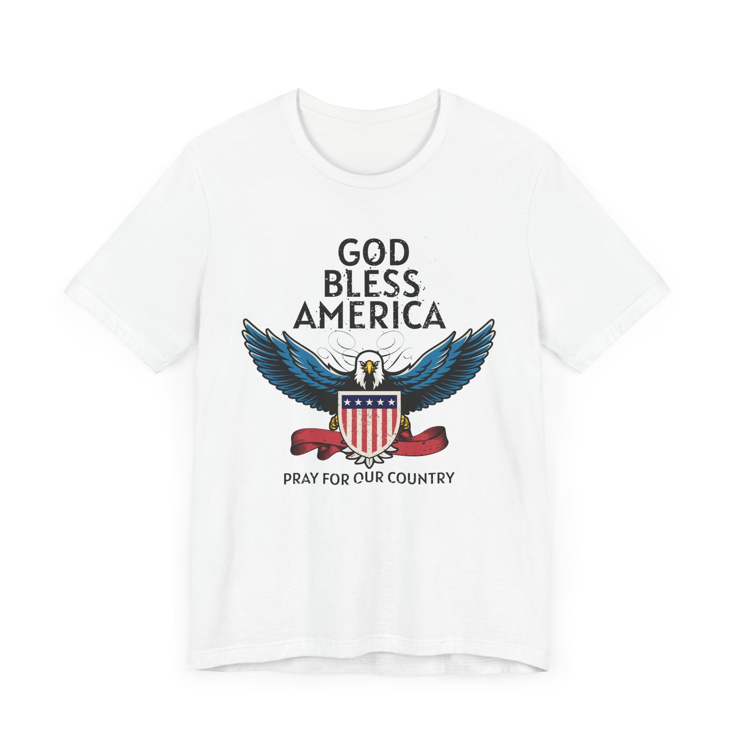 God Bless America Unisex Tee | Patriotic Shirt, American Eagle Design, Casual Wear, Independence Day, Gifts for Veterans - 13786