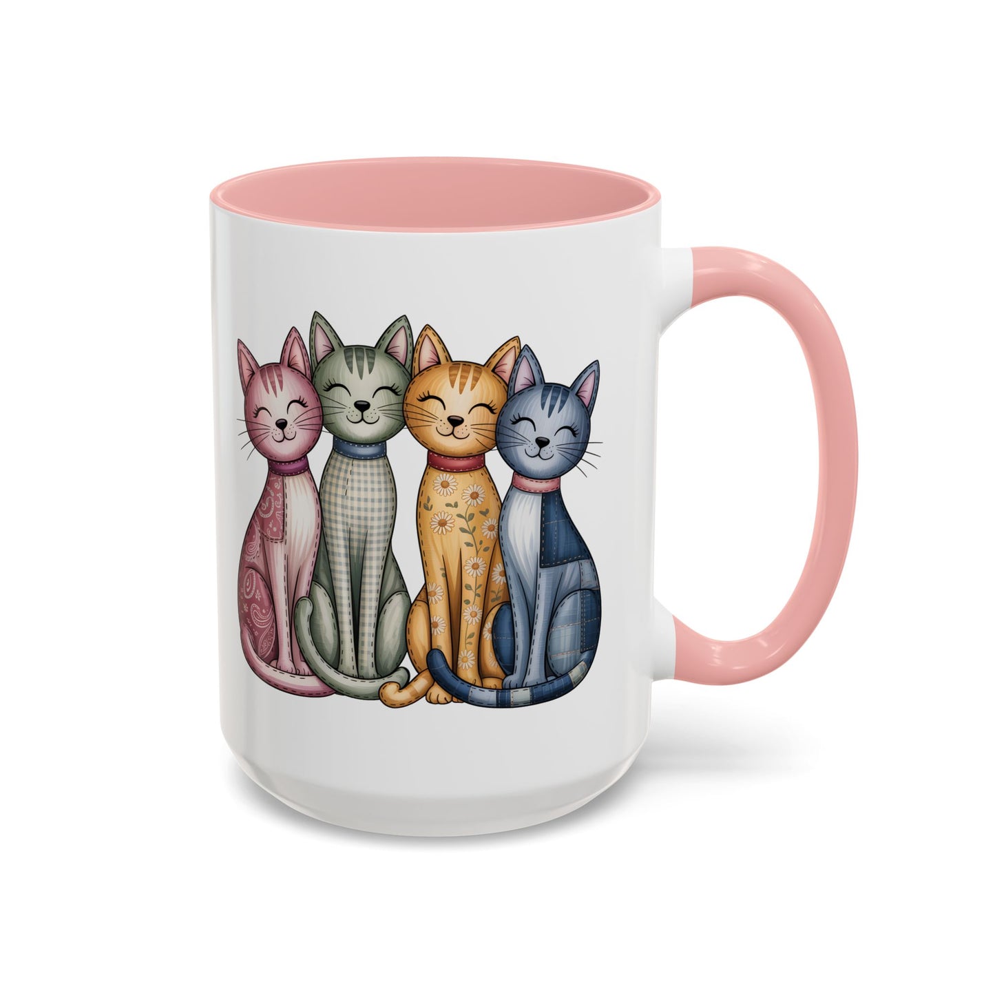 Happy Cats Illustration Mug – Colorful Cat Art Coffee Cup (11oz / 15oz) - 14769