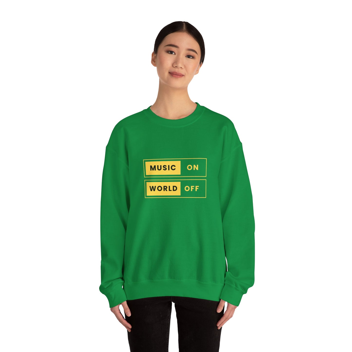 Music On, World Off - Unisex Heavy Blend™ Crewneck Sweatshirt - 10603