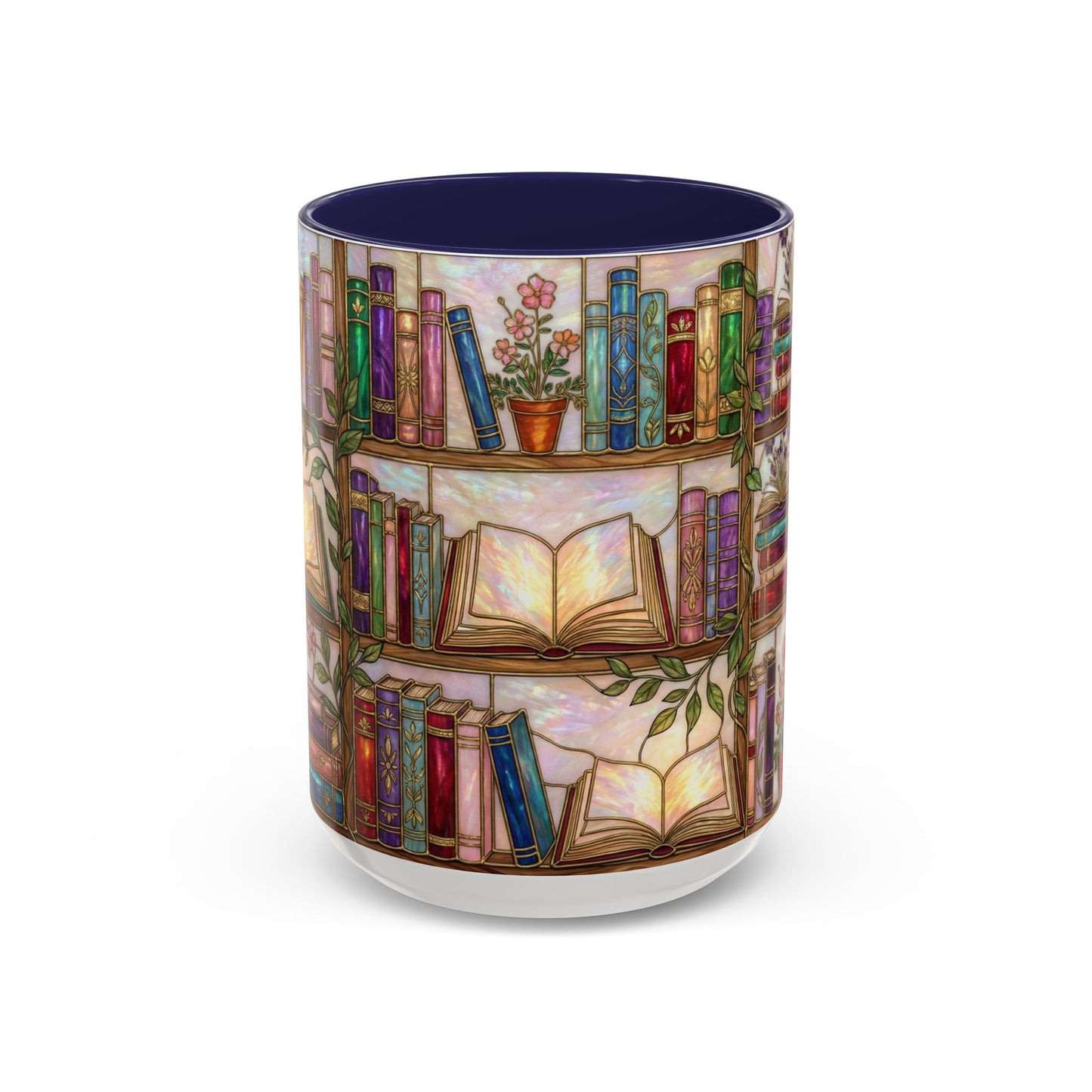 Bookish Accent Coffee Mug — Stained Glass Design (11/15 oz) - 14528