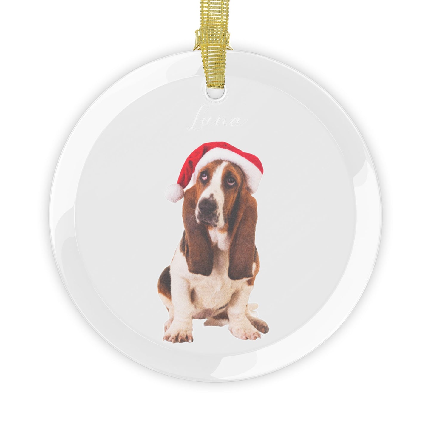 Luna, Dog, Customizable - Glass Ornaments - 10246