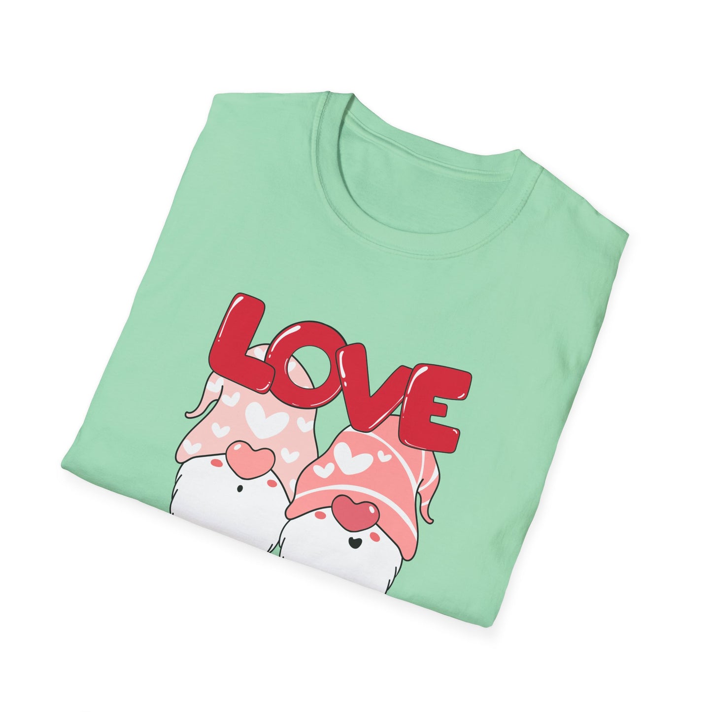 Gnomes, Love, Happy Valentine's Day - Unisex Softstyle T-Shirt - 11444