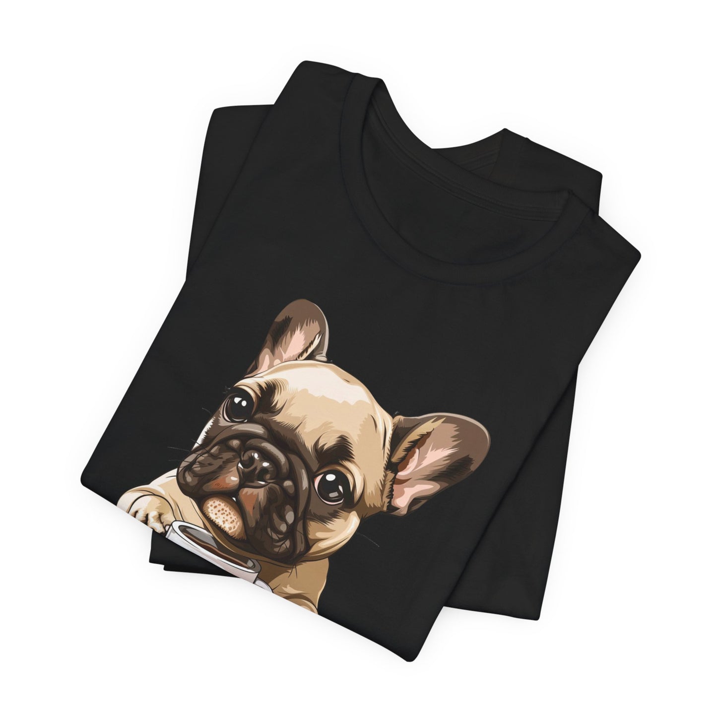 Morning Brew with Frenchie - Unisex Jersey Short Sleeve Tee