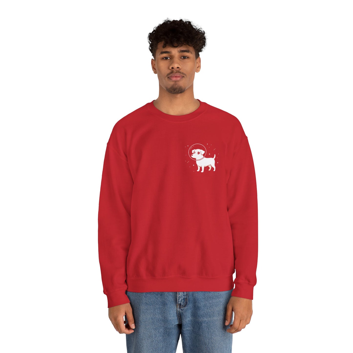 Dog in Space Crewneck Sweatshirt – Space Puppy Graphic Pullover - 14678
