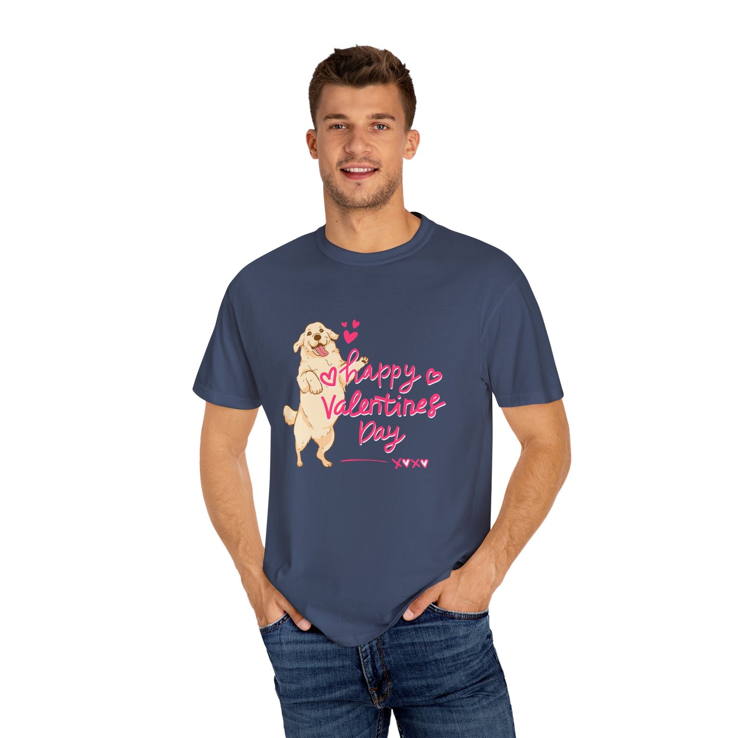 Dog, Happy Valentine's Day, XoXo - Unisex Garment-Dyed T-shirt - 11573