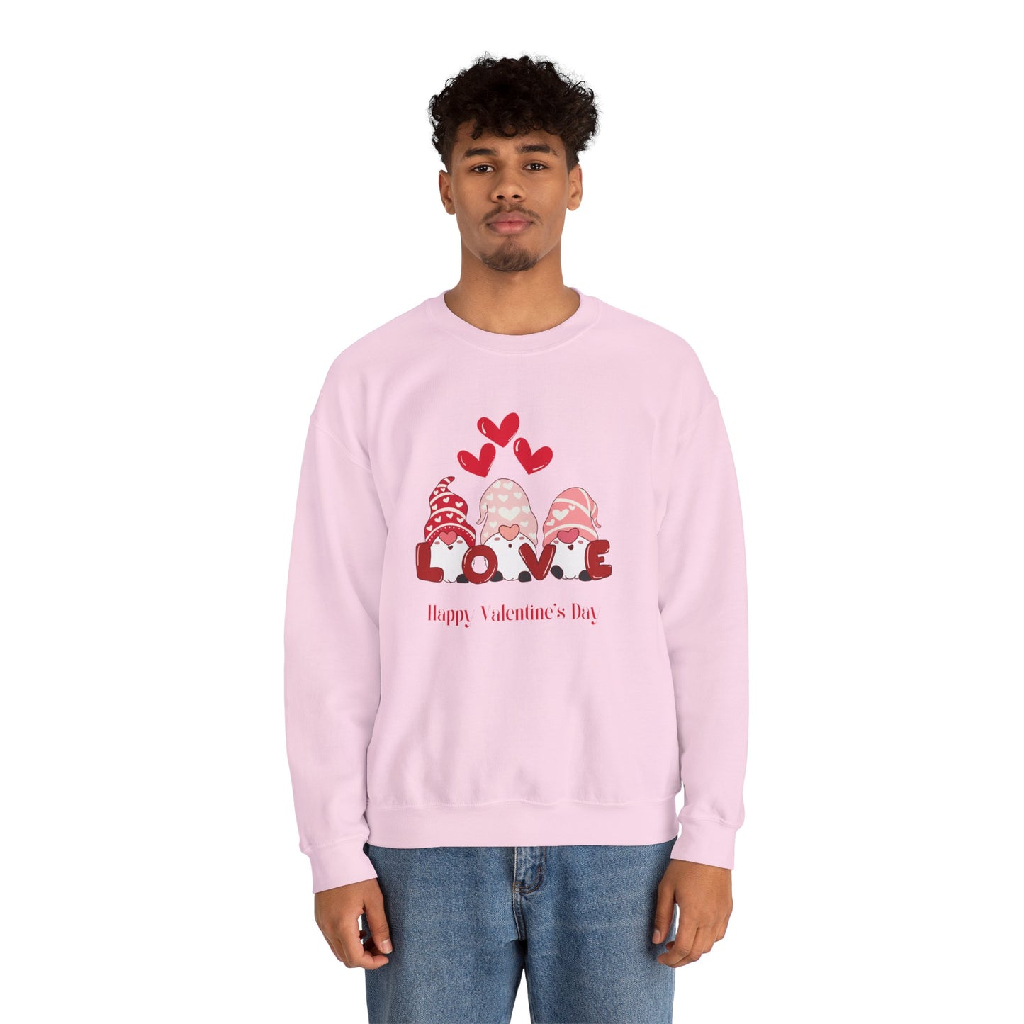 Gnomes, Love, Happy Valentine's Day - Unisex Heavy Blend™ Crewneck Sweatshirt - 11350