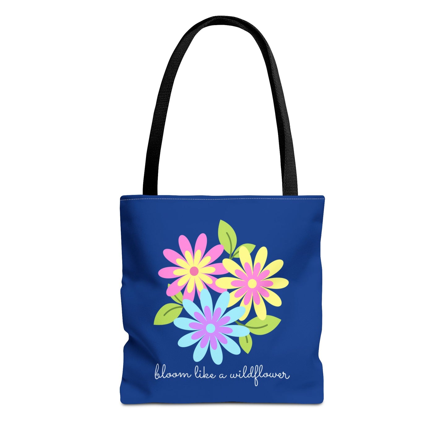 Bloom Like A Wildflower, Royal Blue - Tote Bag (AOP) - 10194