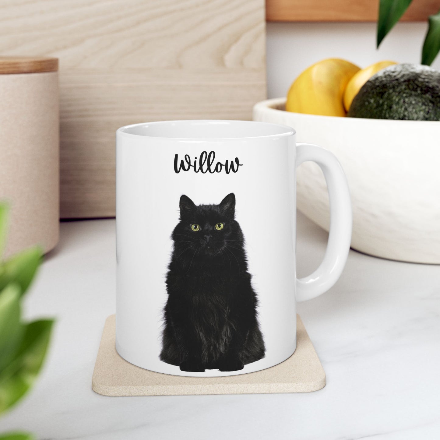 Personalised Cat Ceramic Mug, Modern Coffee Cup, Gift for Cat Lovers, Unique Home Decor - 14207
