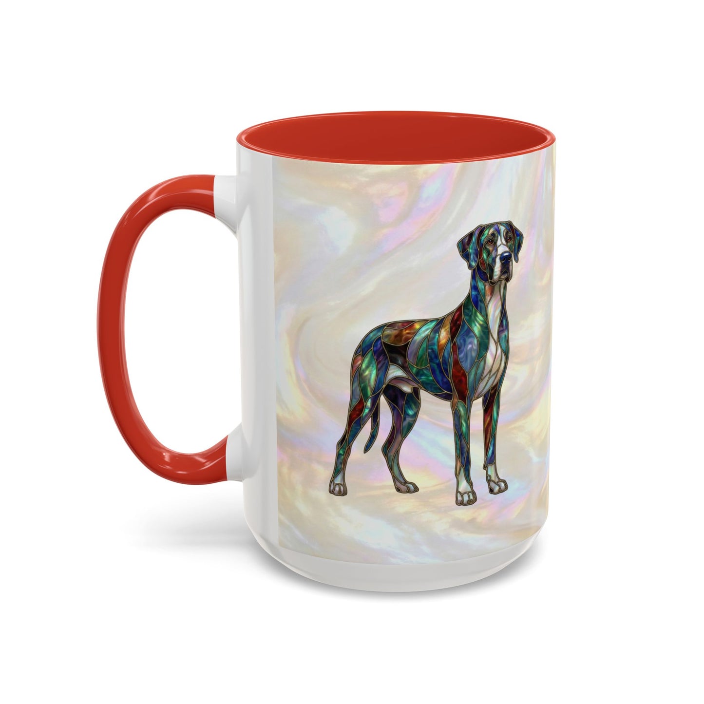 Personalized Great Dane Dog Mug — Stained Glass Design (11/15 oz) - 14550