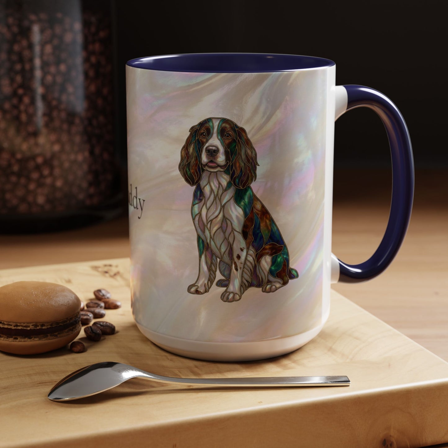 Springer Spaniel Accent Coffee Mug – Stained Glass Design 11/15oz - 14648