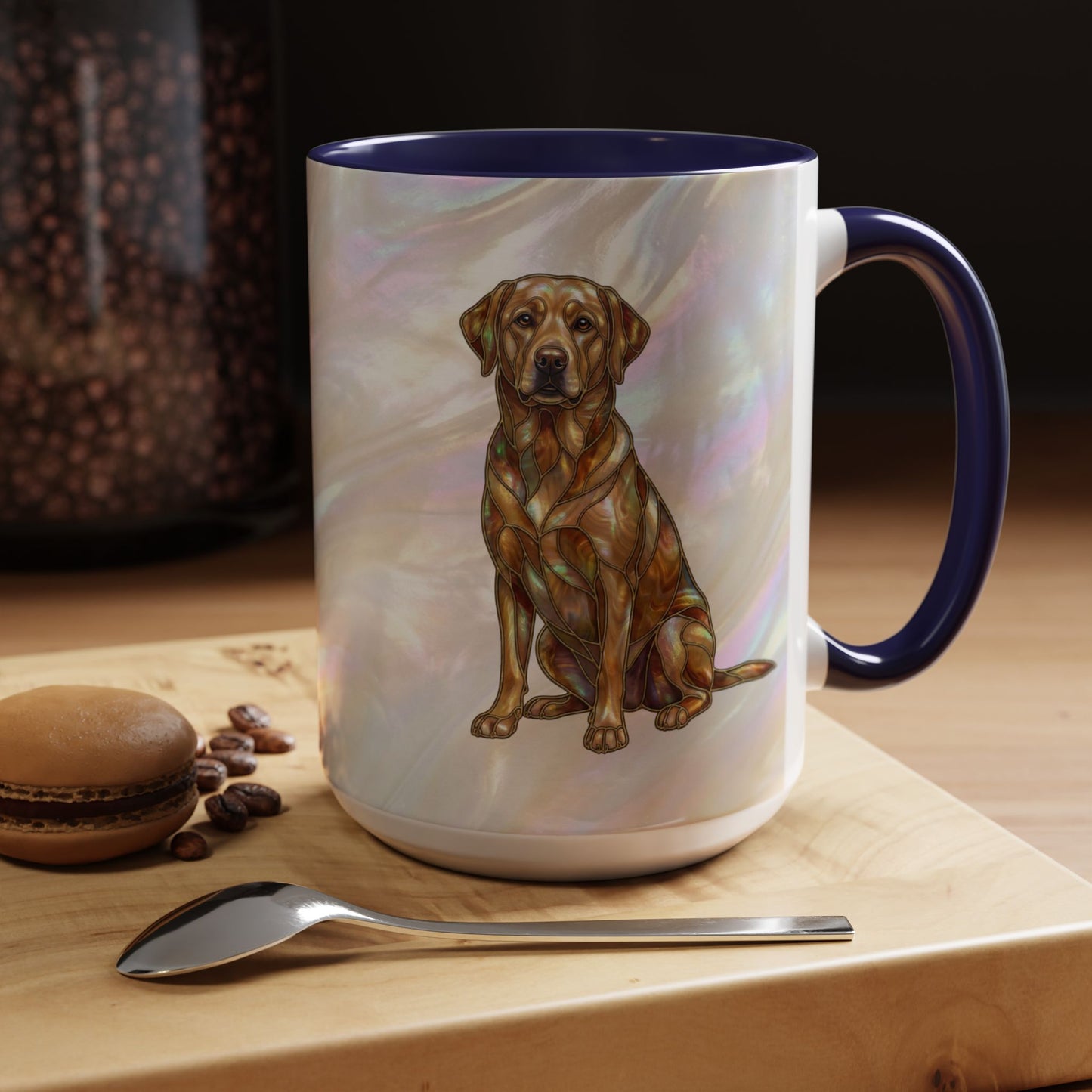 Labrador Retriever Accent Coffee Mug — Stained Glass Design (11/15oz) - 14636