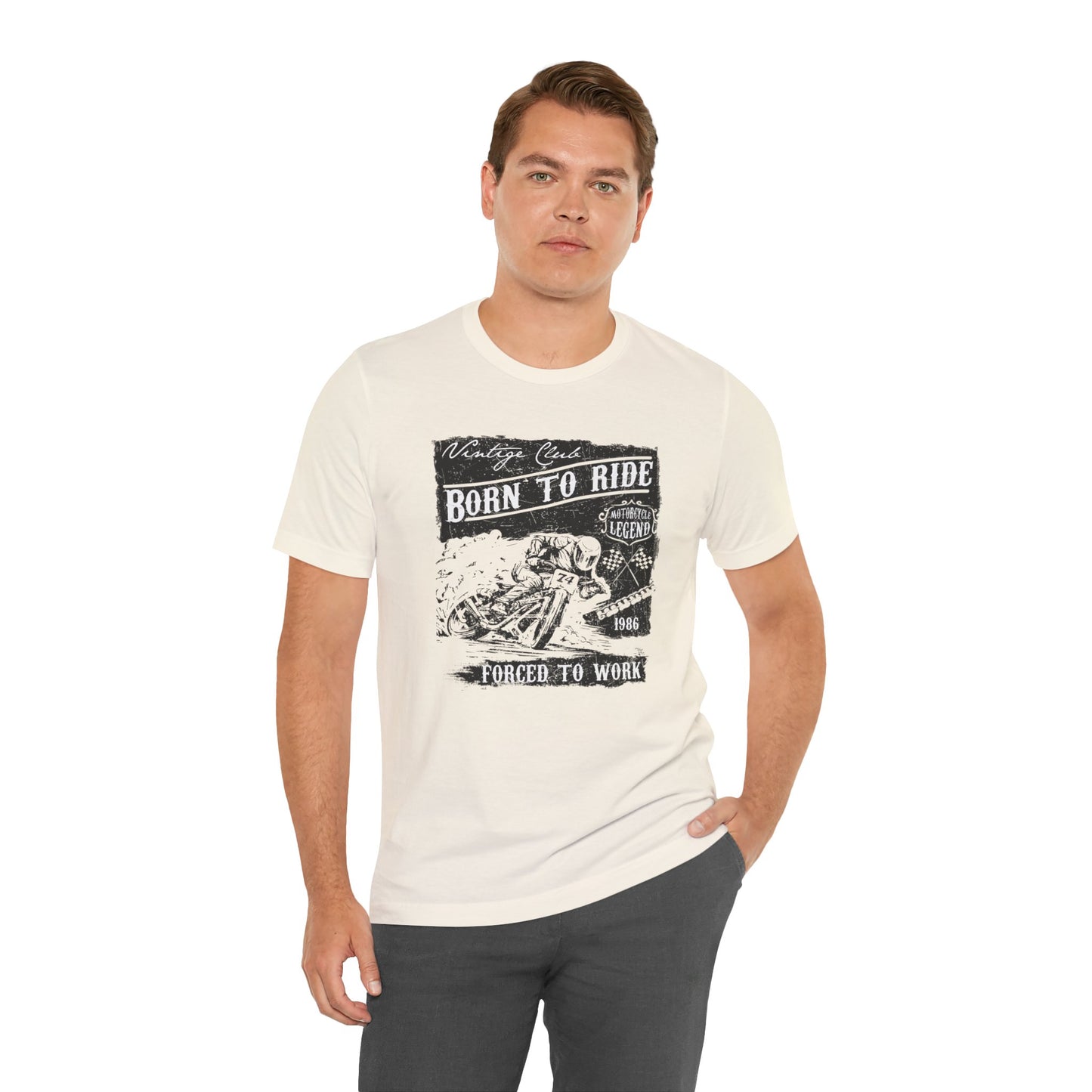 Born To Ride, Forced To Work - Unisex Jersey Short Sleeve Tee