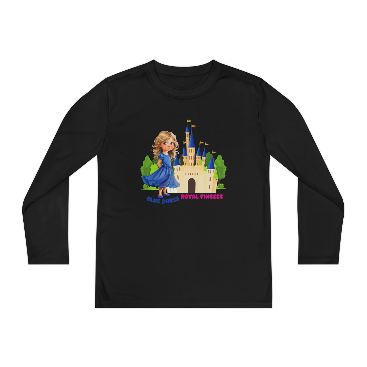 Blue Dress Princess, Royal Finesse - Youth Long Sleeve Competitor Tee - 11634
