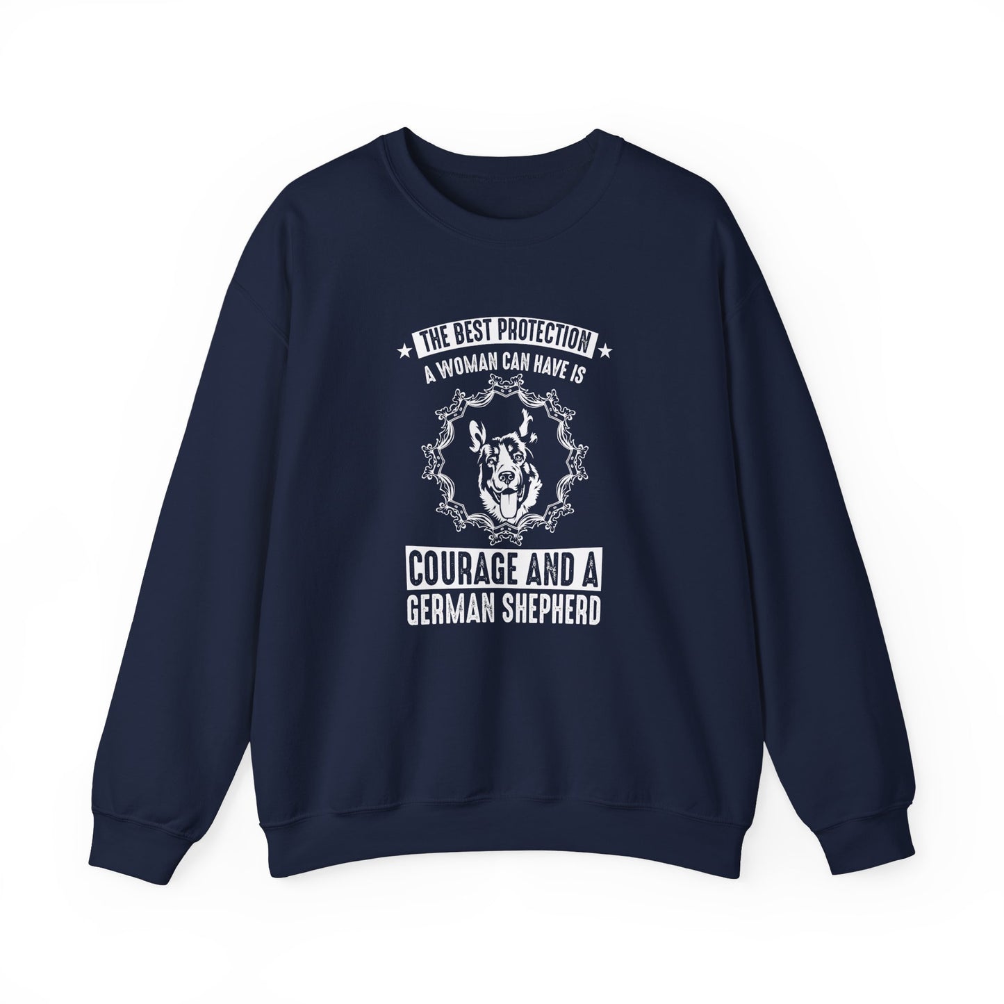 The Best Protection, German Shepherd  - Unisex Heavy Blend™ Crewneck Sweatshirt