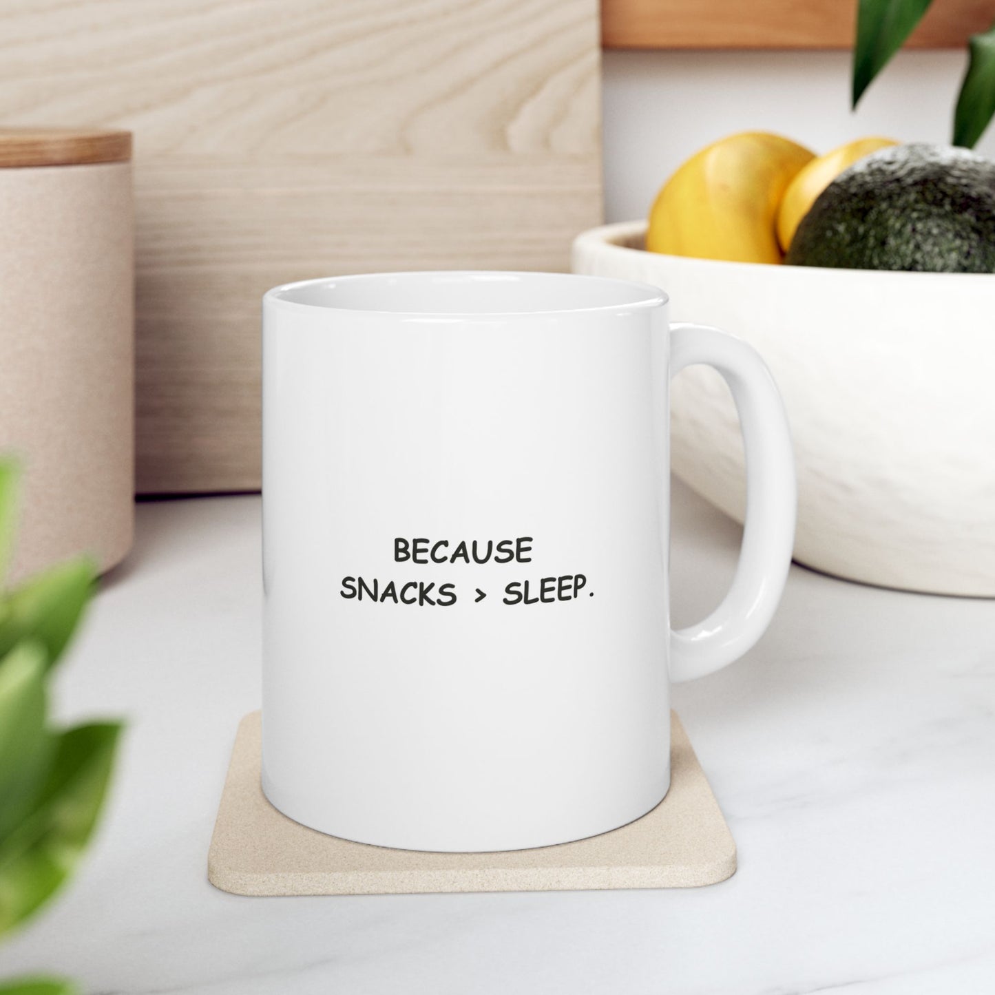 “Wake me up before you go-go... to the dairy.”  (Because snacks > sleep.) Ceramic Coffee Mug - 13924
