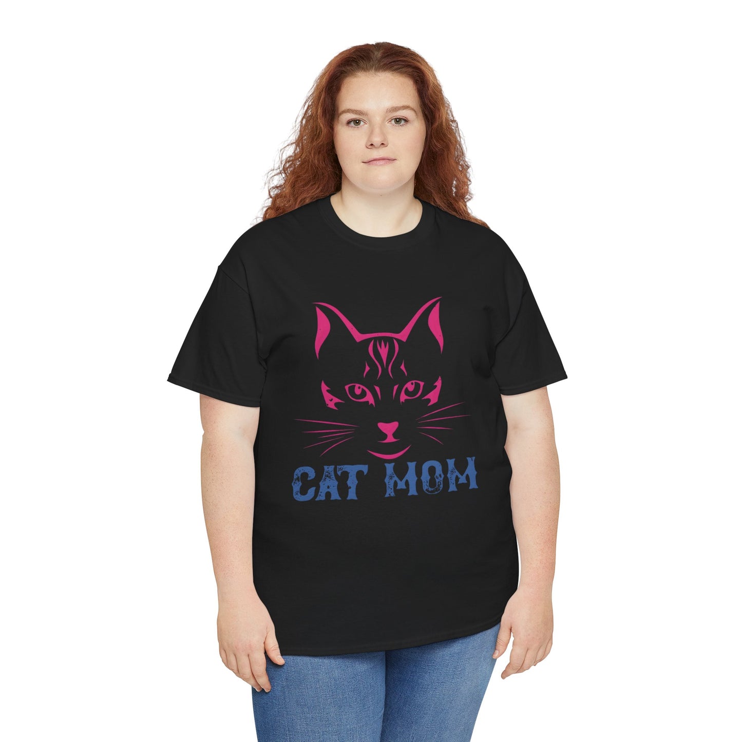 Cat Mom T-Shirt – Cute Cat Face Graphic Tee for Cat Lovers - 14882