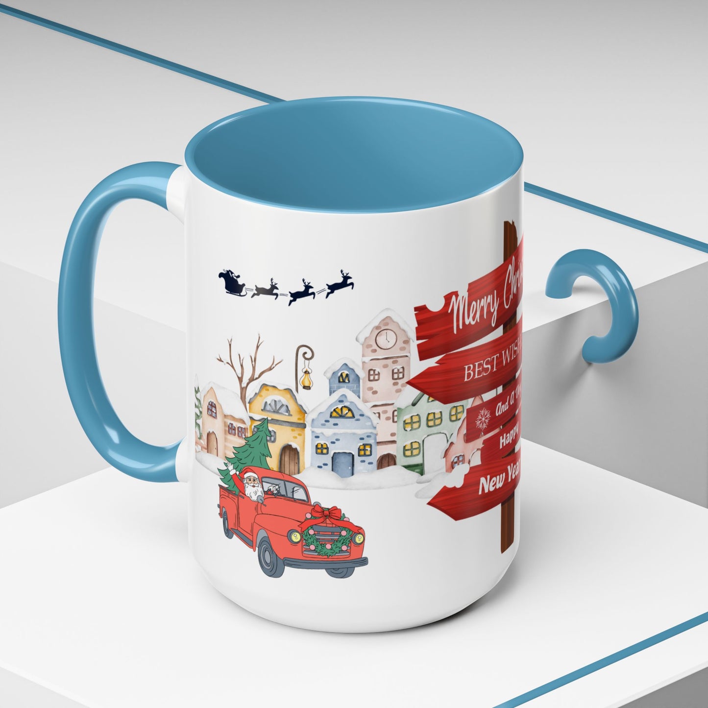 Merry Christmas - Accent Coffee Mug (11, 15oz)