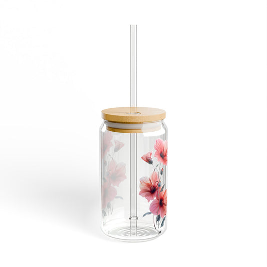 Pretty in pink petals,  Customizable - Sipper Glass, 16oz