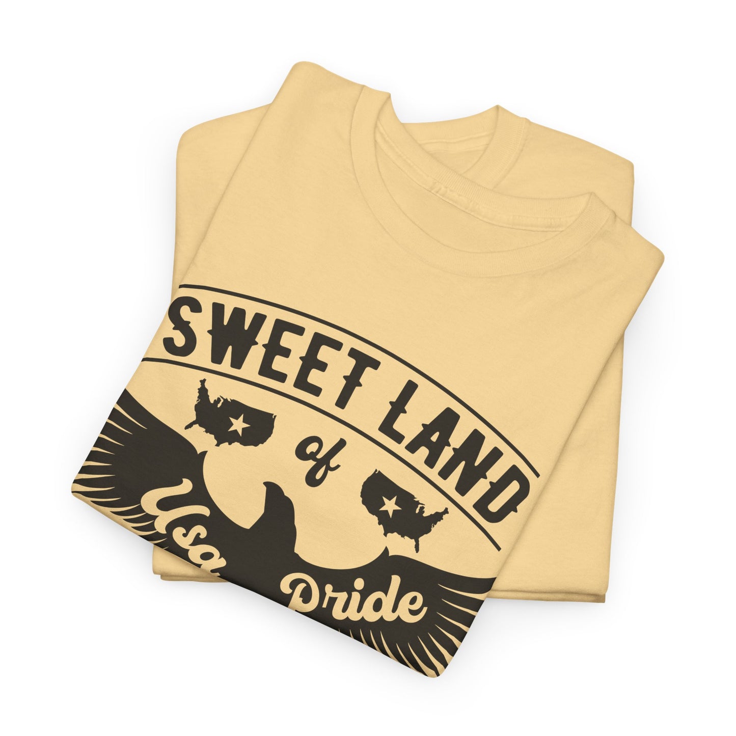 Sweet Land of Liberty Design, Unisex Heavy Cotton Tee: Patriotic T-shirt, Gift for Freedom Lovers, Casual Wear, Independence Day Shirt - 13492