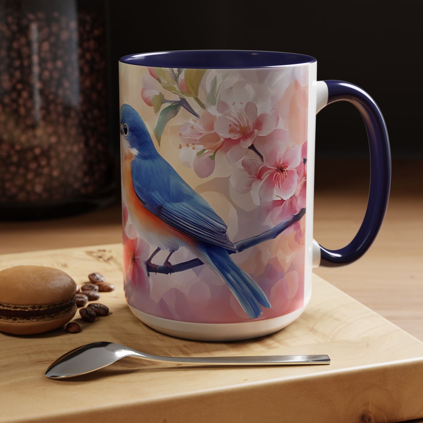 Bluebird Blooms Accent Coffee Mug - 11/15oz Floral Design - 11884