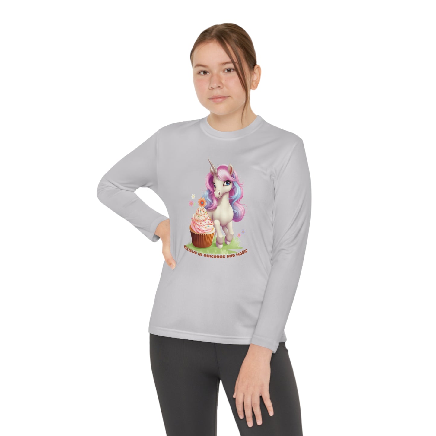 Believe in Unicorns and Magic - Youth Long Sleeve Competitor Tee