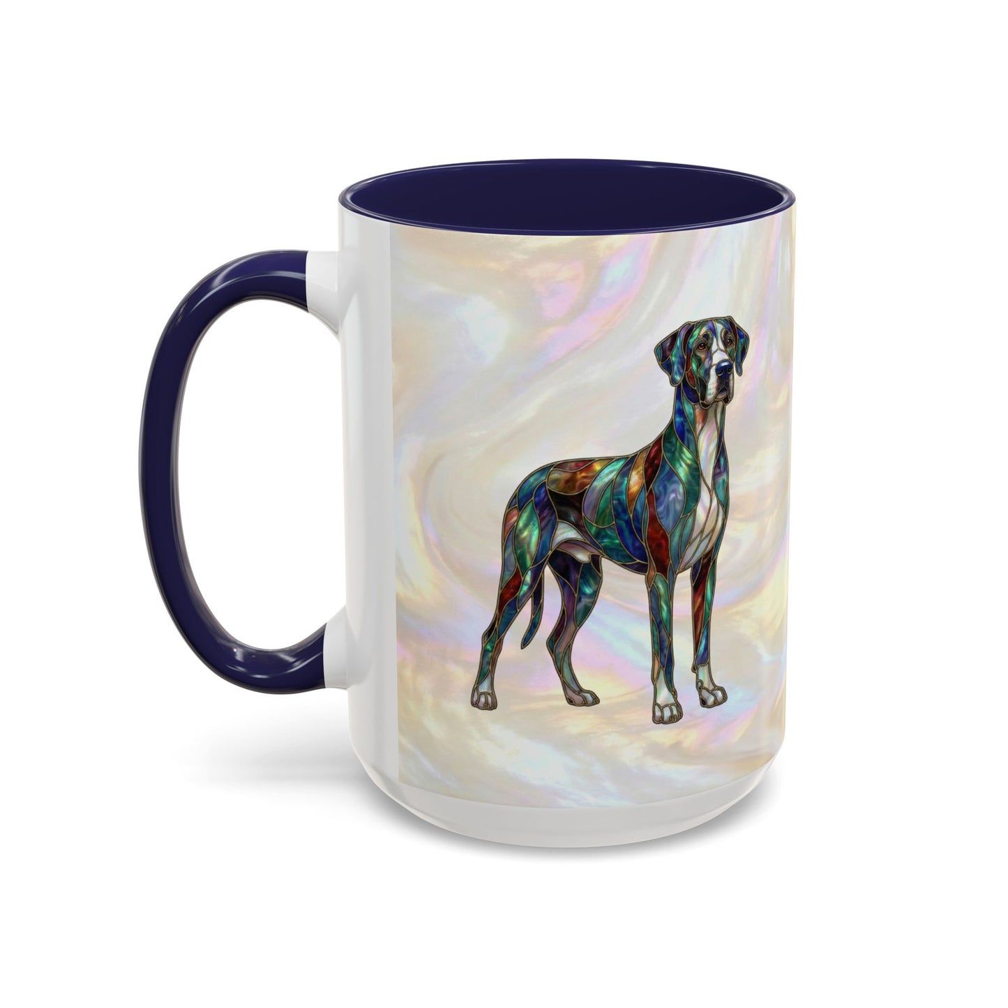 Personalized Great Dane Dog Mug — Stained Glass Design (11/15 oz) - 14550