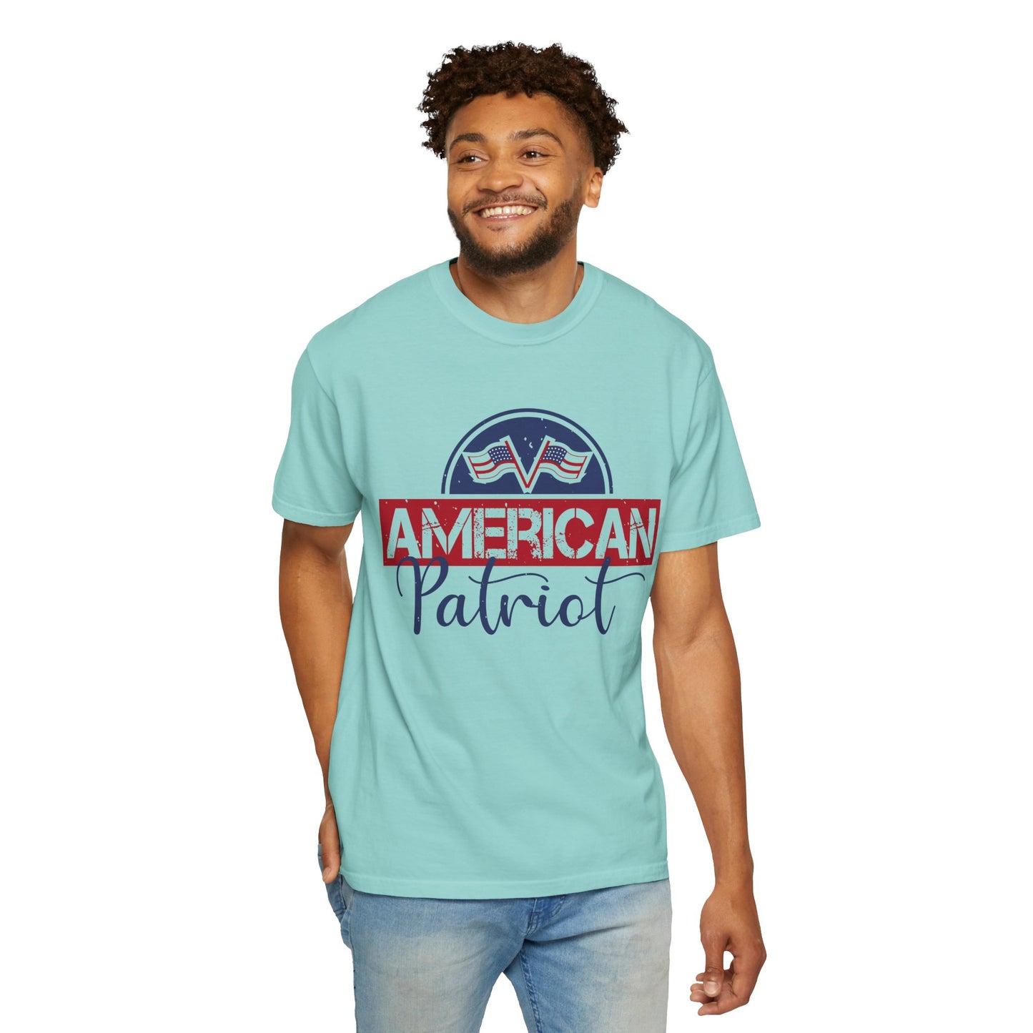 American Patriot Garment-Dyed T-Shirt, USA Pride Tee, 4th of July Shirt, Americana Apparel, Unisex Casual Wear - 13813