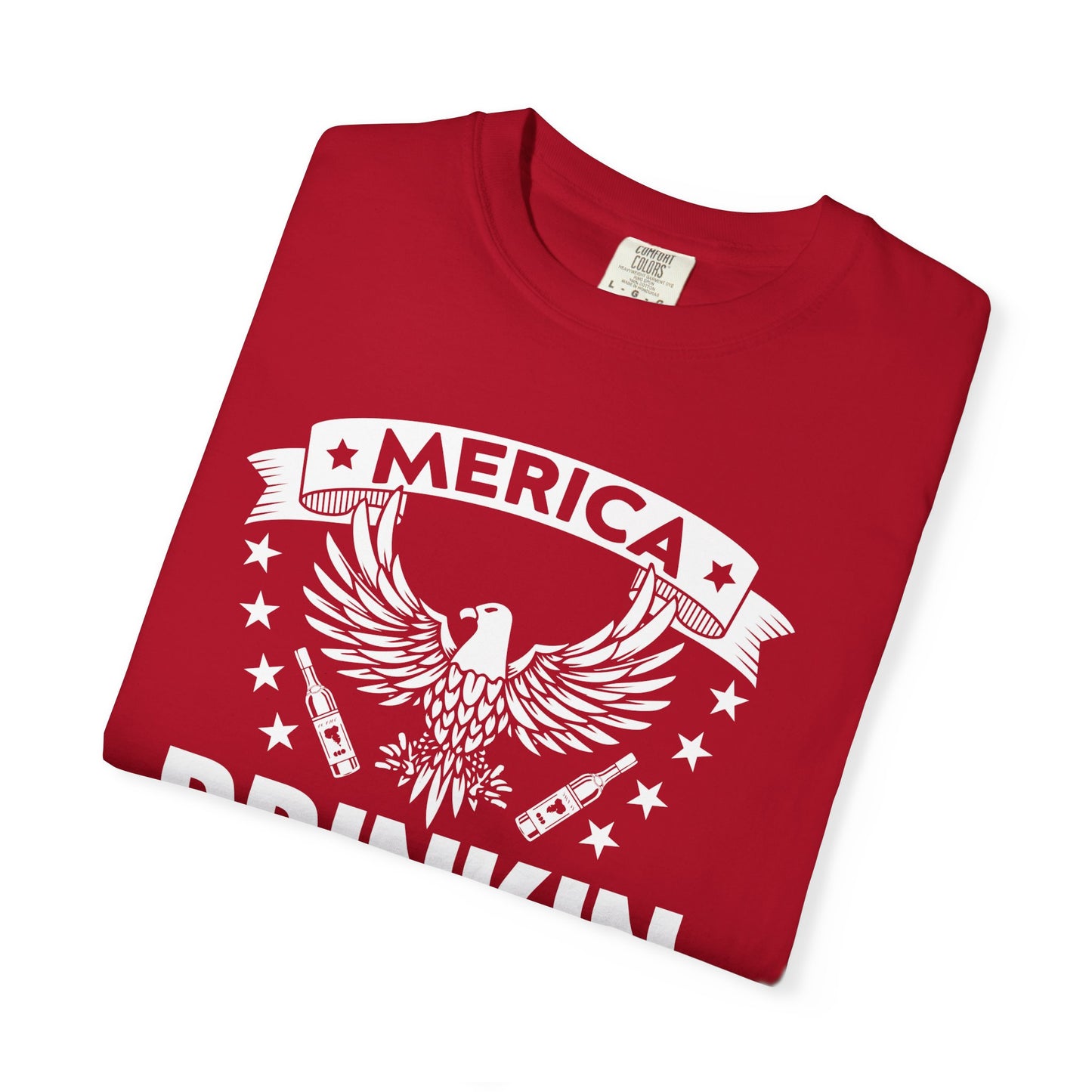 Patriotic Graphic Tee, Unisex Vintage T-shirt, Amerca Drinking Booze Shirt, Independence Day Gift, Casual Wear, Freedom Fashion - 13788