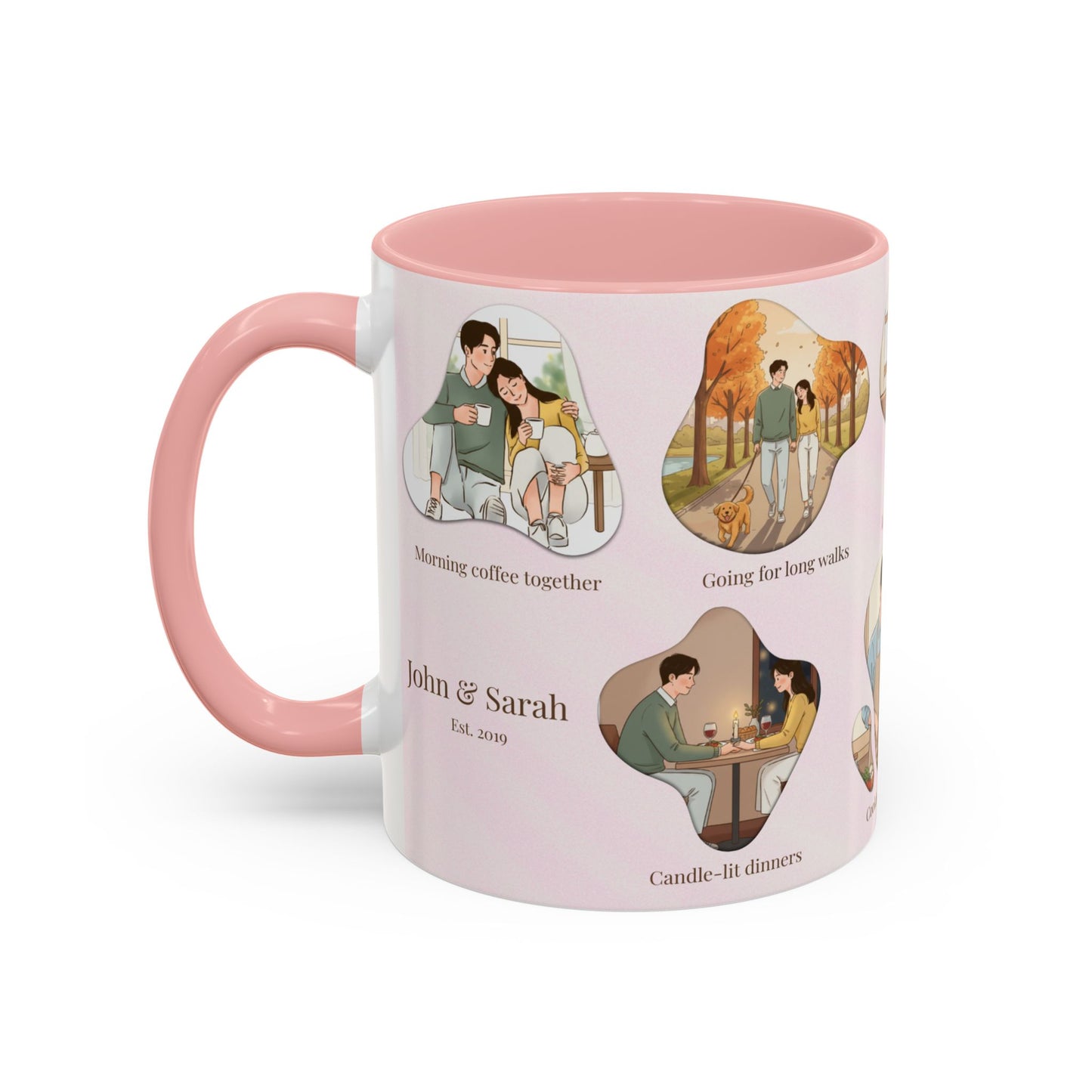 Our Favorite Things to Do Valentine’s Mug – Cozy Couples Illustrated Accent Coffee Mug - 14703