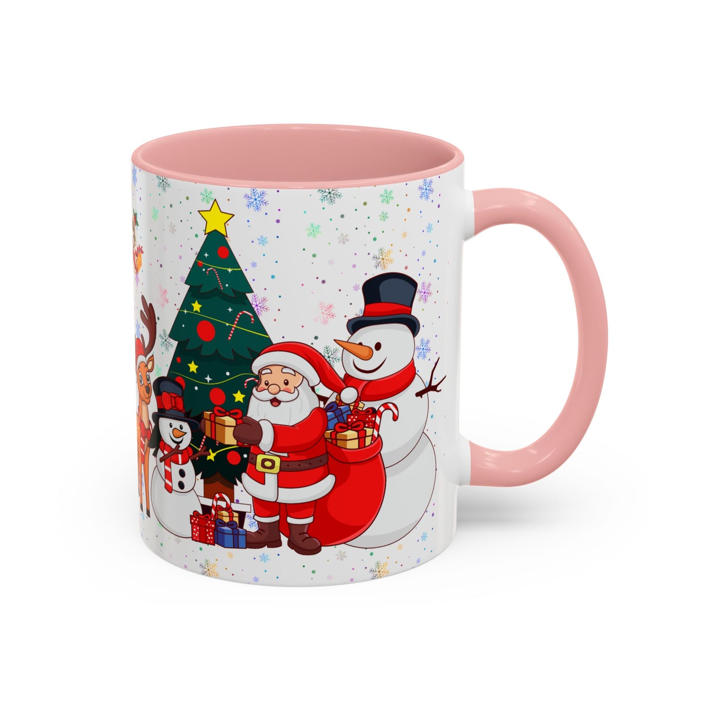 Christmas Party, Santa, Snowman, Reindeer - Accent Coffee Mug (11, 15oz) - 10426