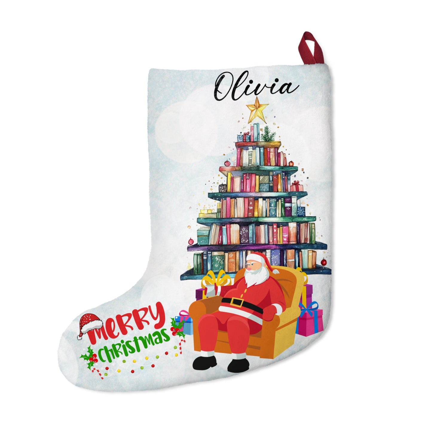 Olivia, The Book Lover's Christmas Tree, Customizable - Christmas Stockings